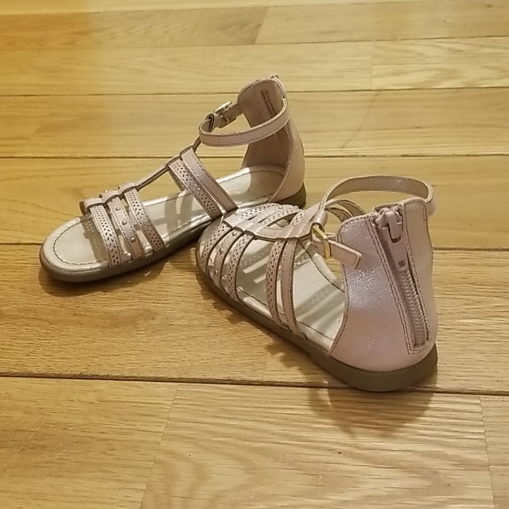 Blush pink shimmery girls sandals